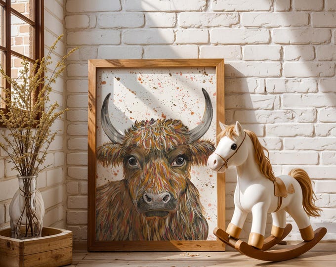 Highland Cow Art Print ‘Nellie’