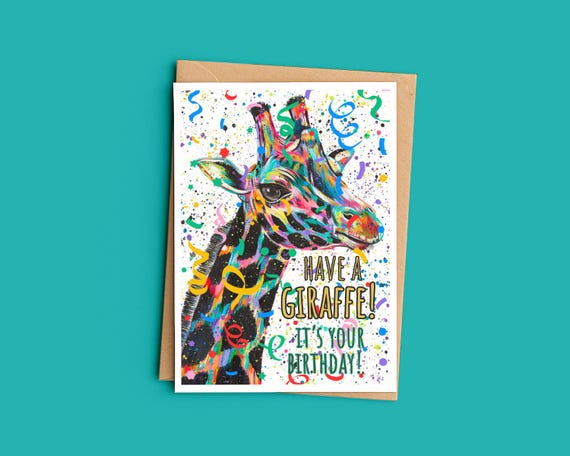 Giraffe Birthday Card