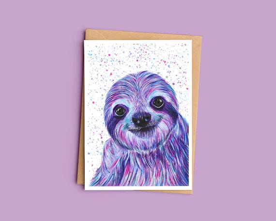 Sloth Greeting Card: 'Edna' Blank Card for Any Occasion