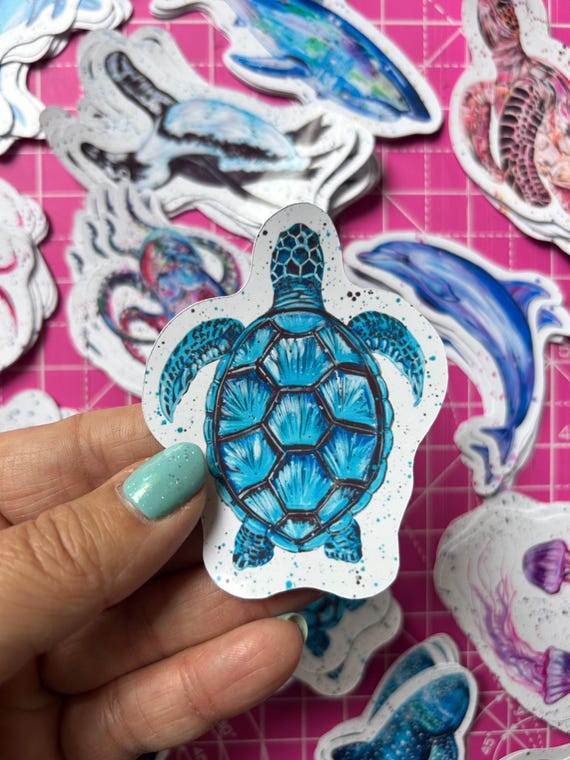 Sea Turtle Vinyl Sticker: Ocean Life Decal