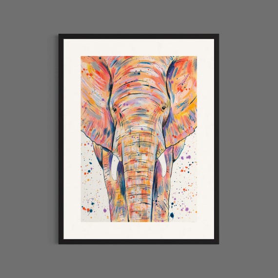 Elephant Art Print ‘Ethel’