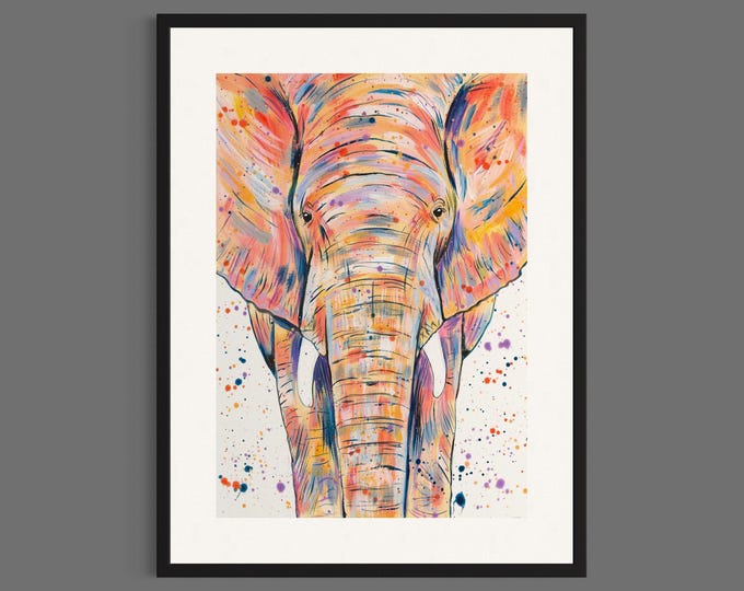 Elephant Art Print ‘Ethel’