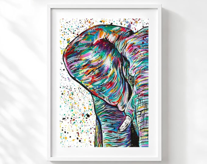 Elephant Art Print ‘Elijah’
