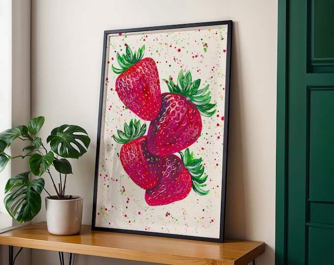 Strawberries Art Print: Vibrant Summer Wall Decor