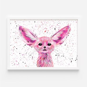 Fennec Fox Art Print: Pink Animal Painting, Nursery Decor image 4