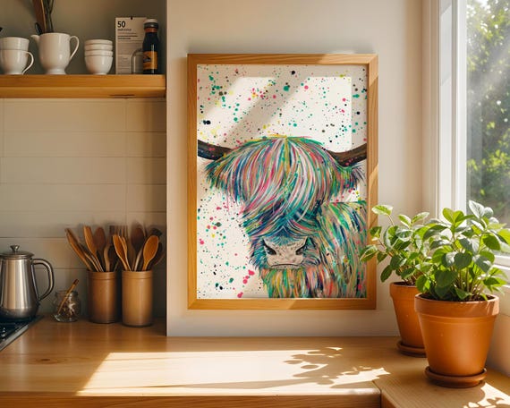 Highland Cow Art Print ‘Roland’