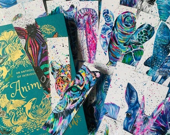 Handmade Animal Bookmark: Colorful Wildlife Art, Literary Gift