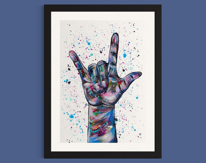 Sign Language Art Print ‘I Love You’
