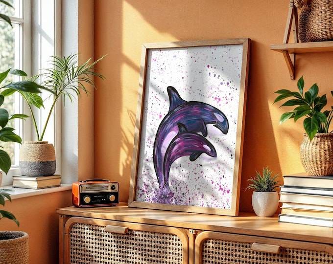 Orca Whales Art Print ‘Olive and Belle’