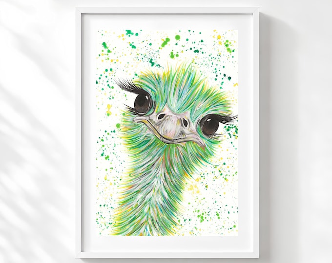 Ostrich Art Print ‘Frank’