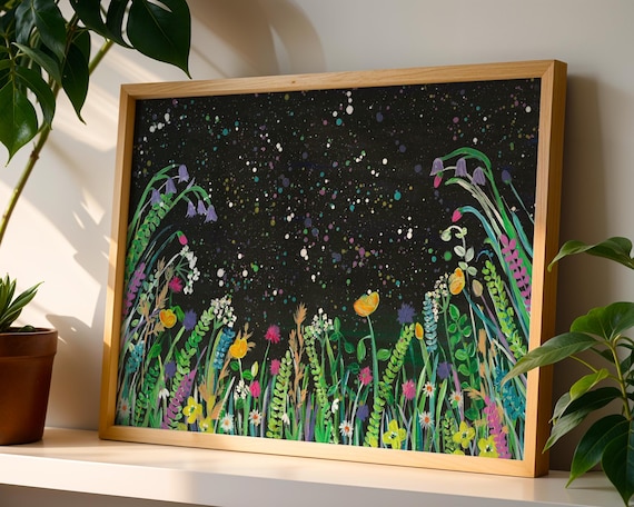 Wildflowers Art Print ‘Midnight Dreaming’