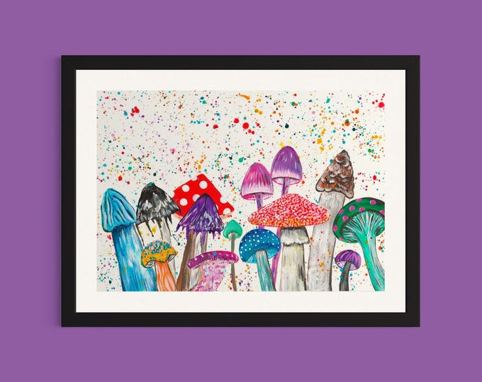 Funky Mushroom Art Print