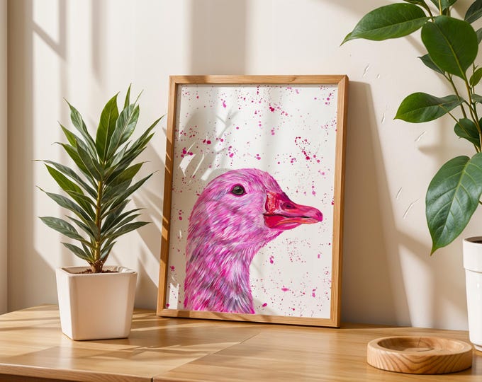 Pink Goose Art Print