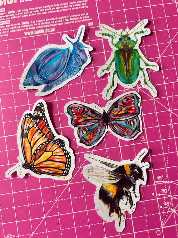 Insect Sticker Pack, 5 Designs