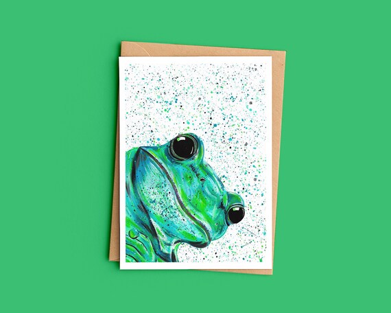 Frog Blank Greeting Card ‘Monty’