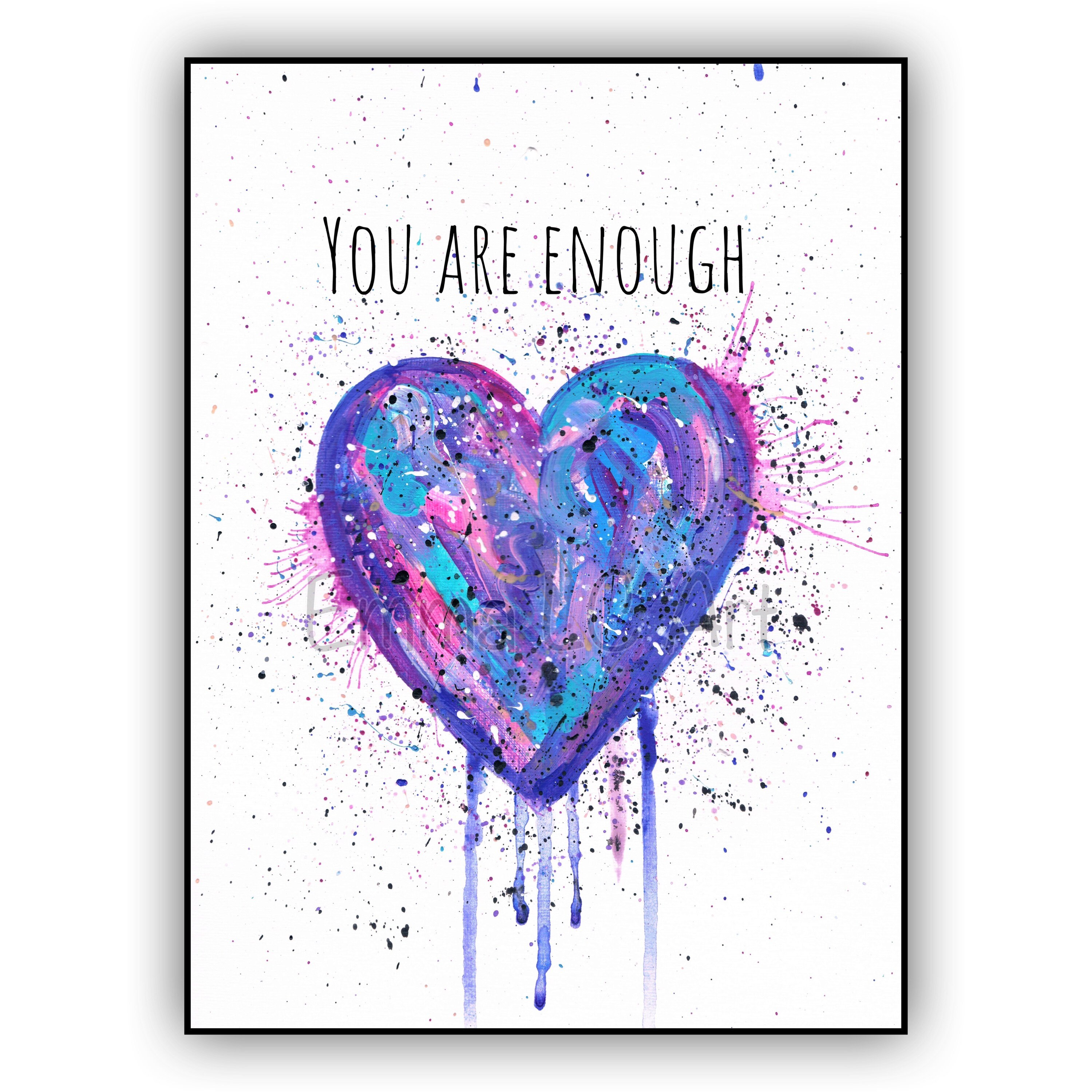 Positive Quote Art Print You Are Enough Art Print from an Etsy