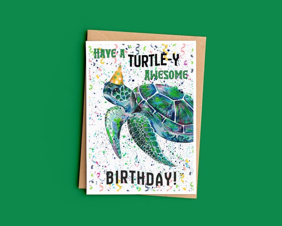 Sea Turtle Birthday Card