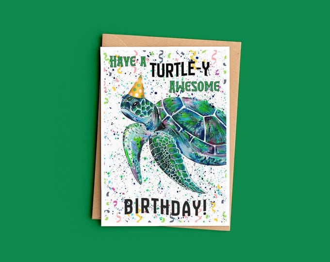 Sea Turtle Birthday Card