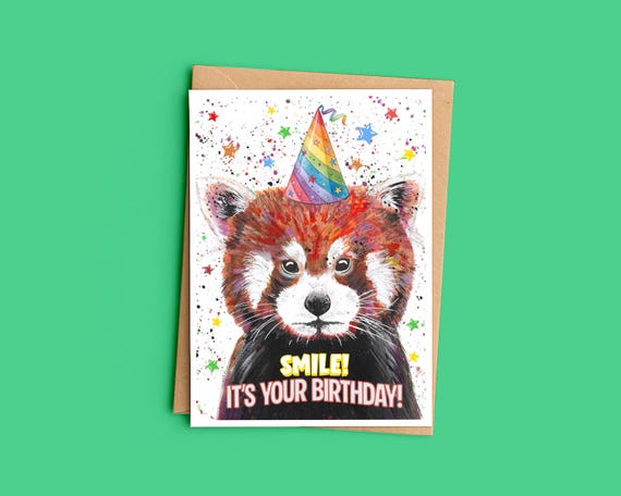Red Panda Birthday Card