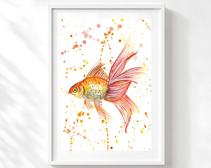 Goldfish Art Print ‘Goldie’