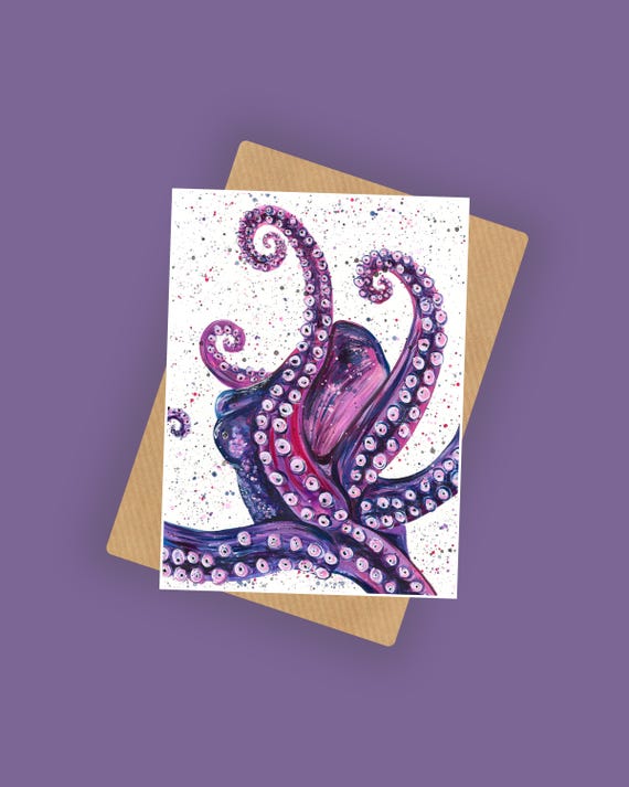 Octopus Blank Greeting Card ‘Lucille’