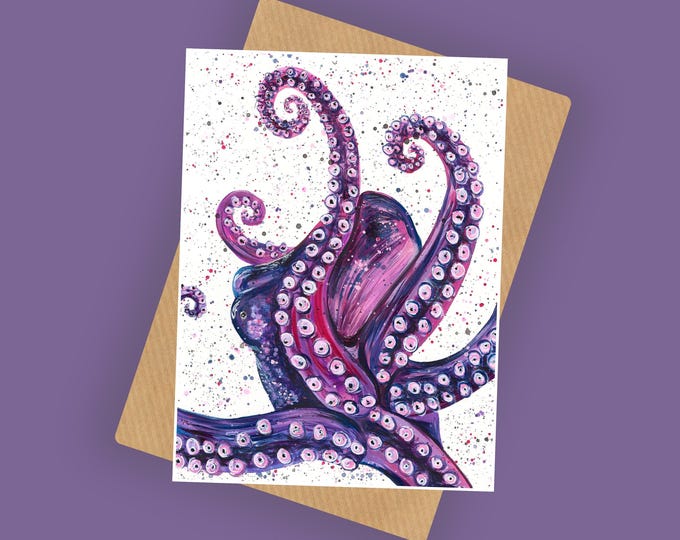 Octopus Blank Greeting Card ‘Lucille’