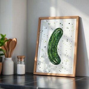 Pickled Gherkin Art Print: Quirky Kitchen & Dining Room Decor
