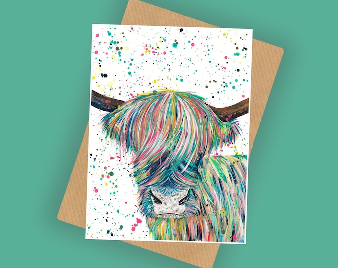 Highland Cow Greetings Card