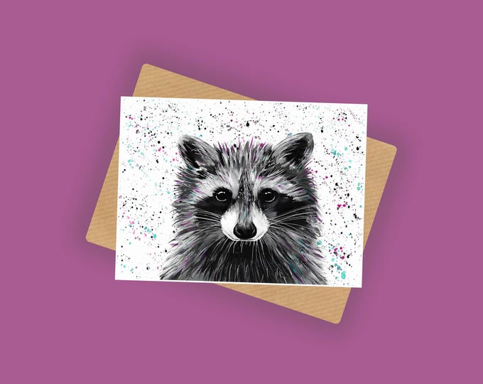 Raccoon Blank Greeting Card ‘Ralph’