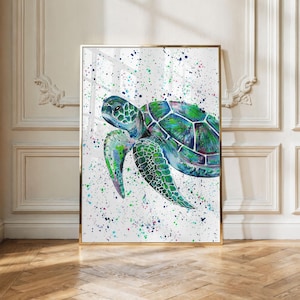 Sea Turtle Art Print: Colourful Animal Wall Decor