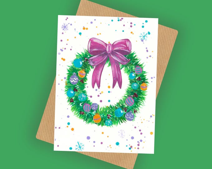 Christmas Wreath Design Card