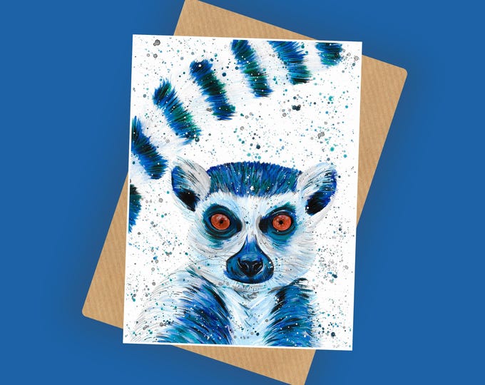 Ring Tailed Lemur ‘Larry’ Greeting Card