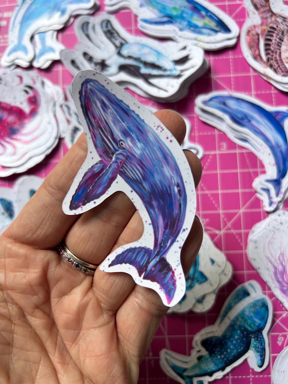 Humpback Whale Vinyl Sticker: Sea Life Animal Decal, Journal Scrapbooking