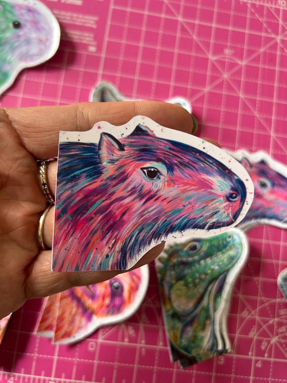 Capybara Peeking Sticker: Glossy Vinyl Animal Decal