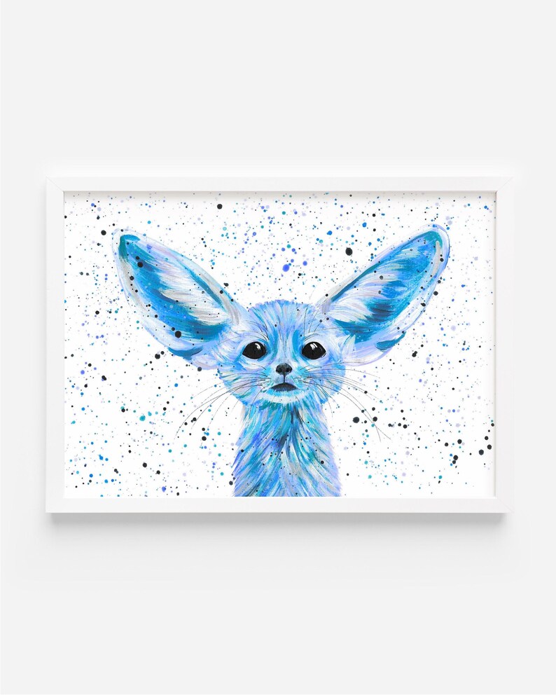 Fennec Fox Art Print: Pink Animal Painting, Nursery Decor image 5