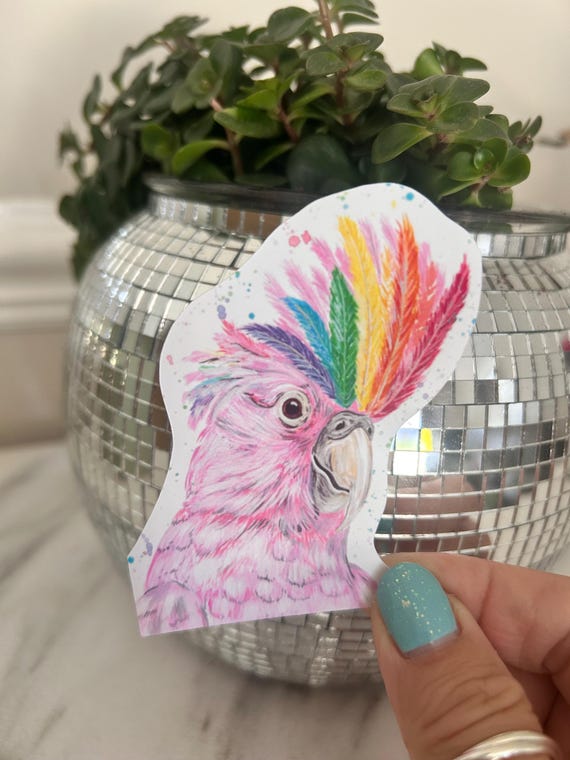 Pride Cockatoo Sticker: Glossy Vinyl LGBTQIA Bird Decal