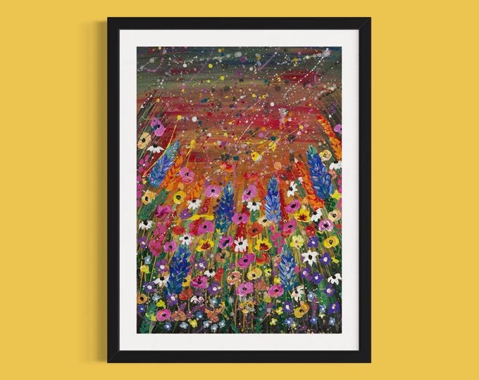 Wildflowers Art Print ‘Sunset Chaos’