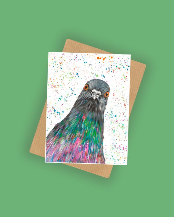 Pigeon Greetings Card