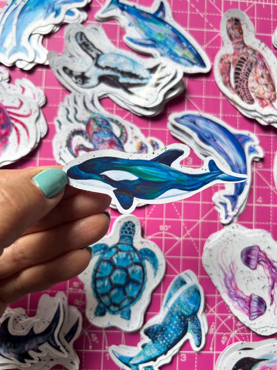 Orca Whale Vinyl Sticker: Sea Life Animal Decal, Journal Scrapbooking