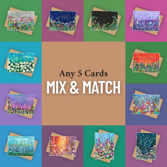 Mix and Match Floral 5 Card Pack