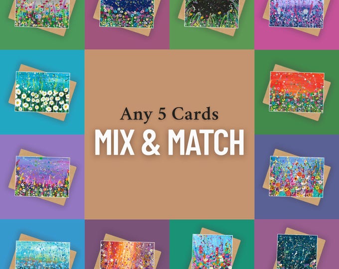 Mix and Match Floral 5 Card Pack