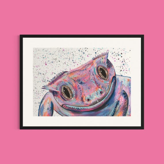 Crested Gecko Art Print ‘Mabel’