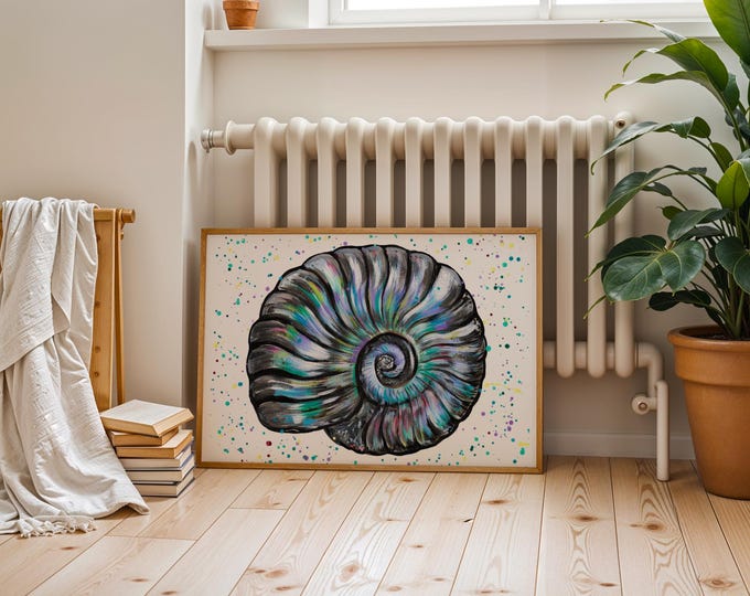 Iridescent Ammonite Art Print