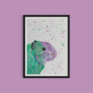 Guinea Pig Art Print: Colorful Pet Portrait