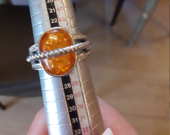 Ring with hard stone