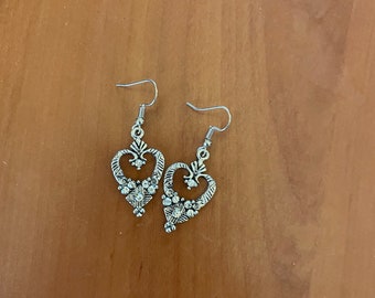 Boucles d'oreilles élégantes en acier et zircon