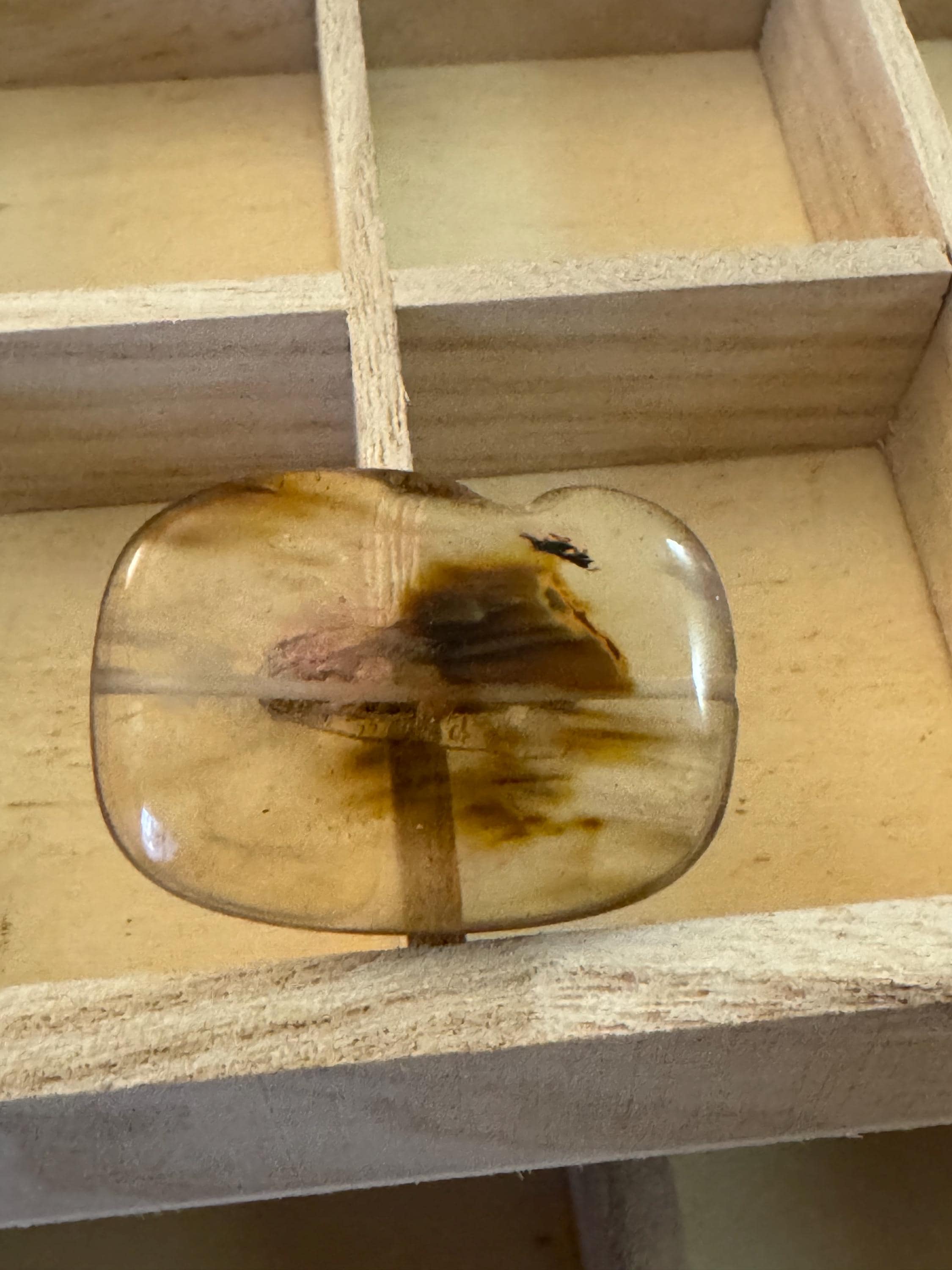 Broche Vintage Langani Années 80 En Agate Striée | Bijou Ancien Splendide Et Unique | Occasion - Porté