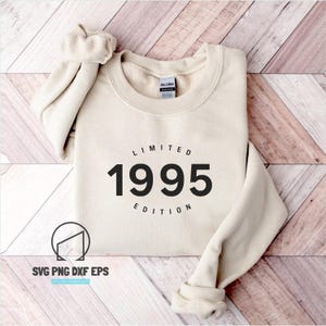 Svg 30e anniversaire, édition limitée 1995 svg, svg anniversaire, fête d'anniversaire, fichiers Svg pour Cricut, Silhouette, Eps, Png, fichier de coupe Dxf