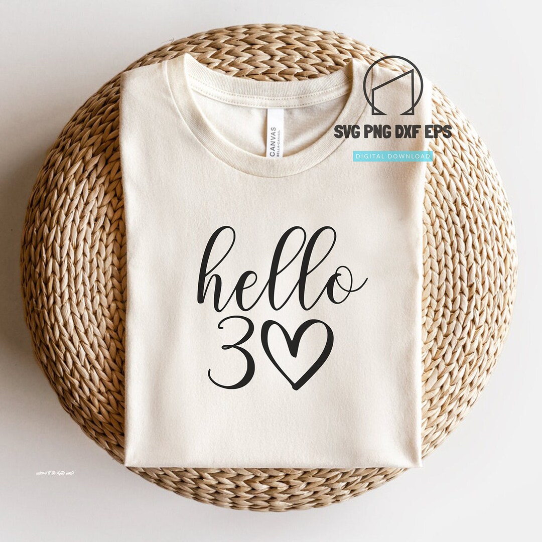 30th Birthday Svg, Hello Thirty 1992 Svg, Birthday Svg, Birthday Party ...