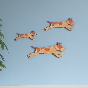 Wooden Jumping Jack Russell Dogs - Individual or Set of 3